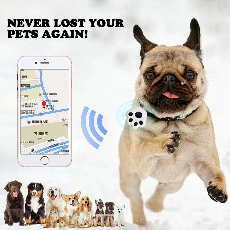 Smart Pet Tracker Locator Anti-Lost Key Finder Alarm for Dogs Cats Kids Wallet