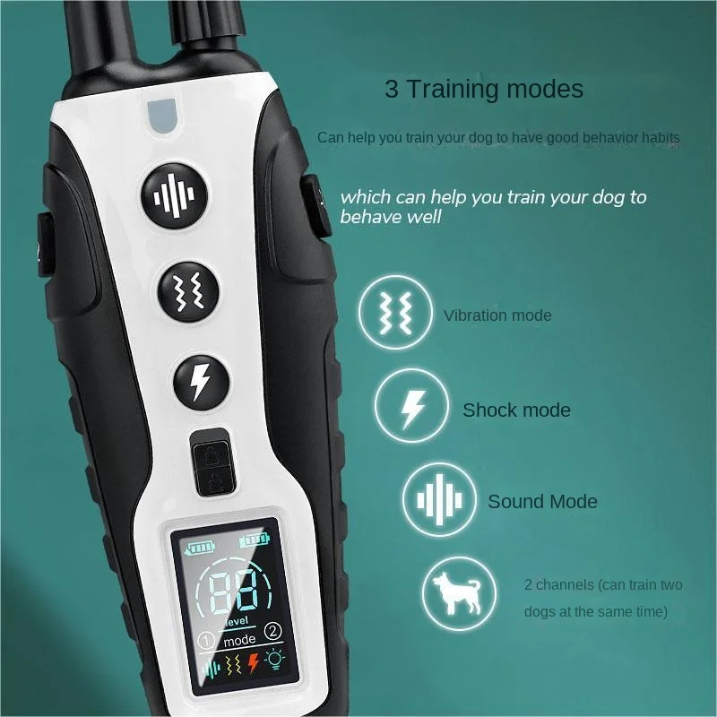 Smart Rechargeable Pet Dog Training Device Long-Distance Remote Control Wireless Waterproof IPX7 Vibration Electric Shock