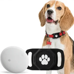 Smart Silicone Dog Pet Tracker Collar with Holder No Monthly Fee Compatible with Find My iOS Only Anti-Lost Device