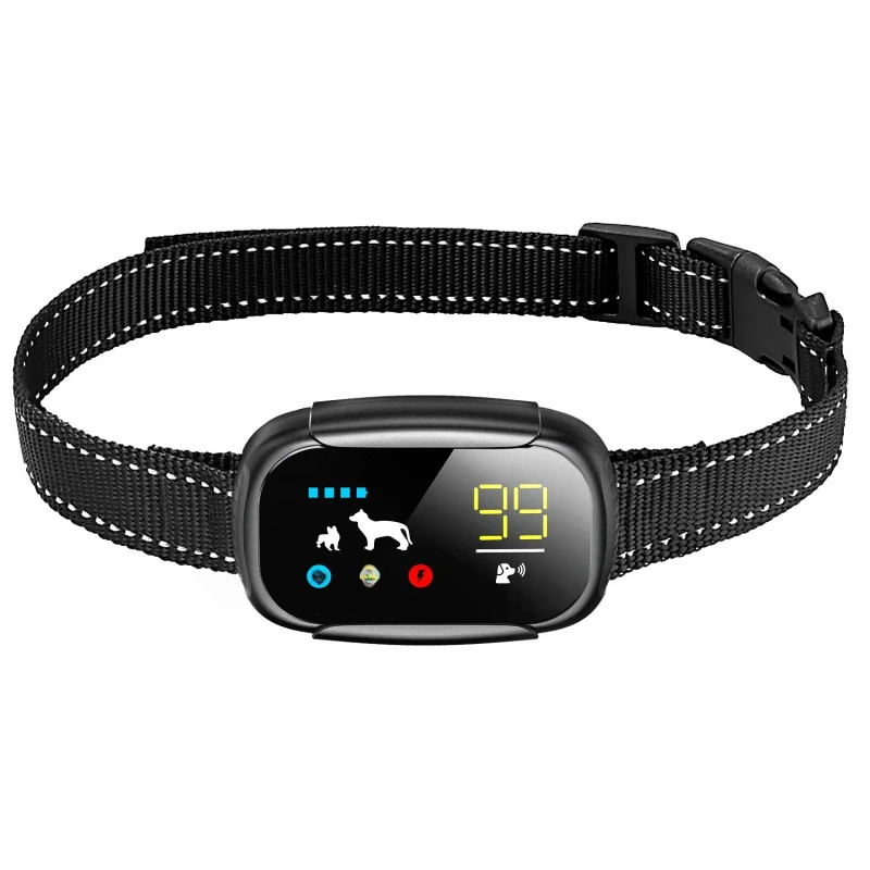 SmartPet New Color Screen Bark Control Adjustable Intelligent Automatic Electric Shock Collar for Dogs