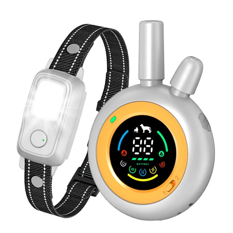 SmartPet Training System for 2 Dogs Dual Channel Electronic Dog Training Collar with Large LCD Display IP67 Bark Control Collar