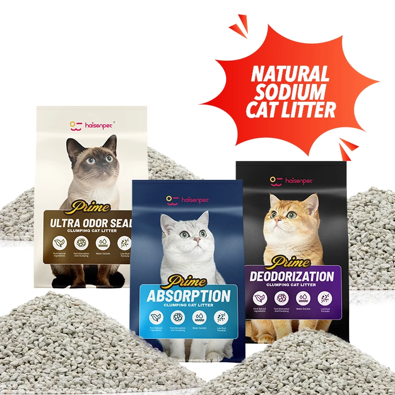Sodium Bentonite Cat Litter Fast Absorption Hard Clumping No Sticky Bottom Safe for Cats