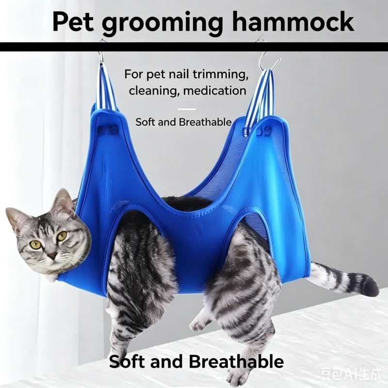 Soft Adjustable Pet Grooming Hammock Set Custom Breathable Easy to Clean Harness Helper Cat Dog Nail Trimmer