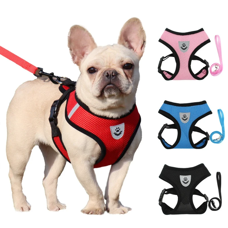 Soft Breathable Air Nylon Mesh Pet Harness and Leash Set