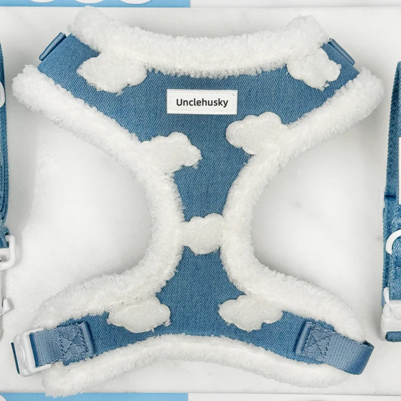 Soft Cloud Nine Dog Harness Set Adjustable Neck Padded Neoprene Mesh Pet Vest with Safety Lock for Small Medium Dogs