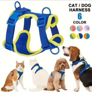 Soft Comfort Luxury No Pull Adjustable Breathable Pet Body Mesh Harness Vest Belt for Pet Puppy Small Medium Dogs and Cats