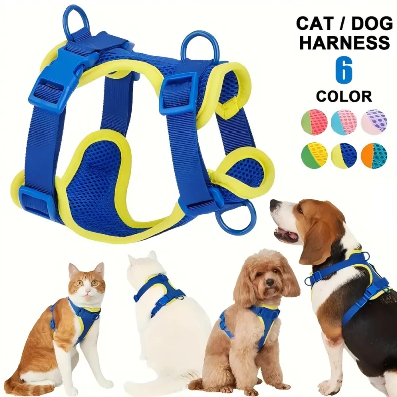 Soft Comfort Luxury No Pull Adjustable Breathable Pet Body Mesh Harness Vest Belt for Pet Puppy Small Medium Dogs and Cats