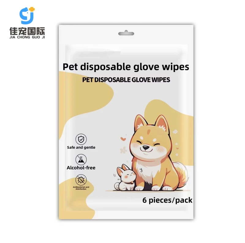 Soft Convenient Pet Wet Wipes No Wash Dry Cleaning Deodorizing Gloves for Cats Dogs Small Animals Non Woven Material for Bathing