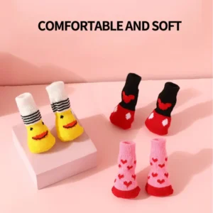 Soft Cotton Pet Socks Print Non Slip Pet Dog Socks Warm Paw Protector Socks for Small Dogs Cats Pet Supplies