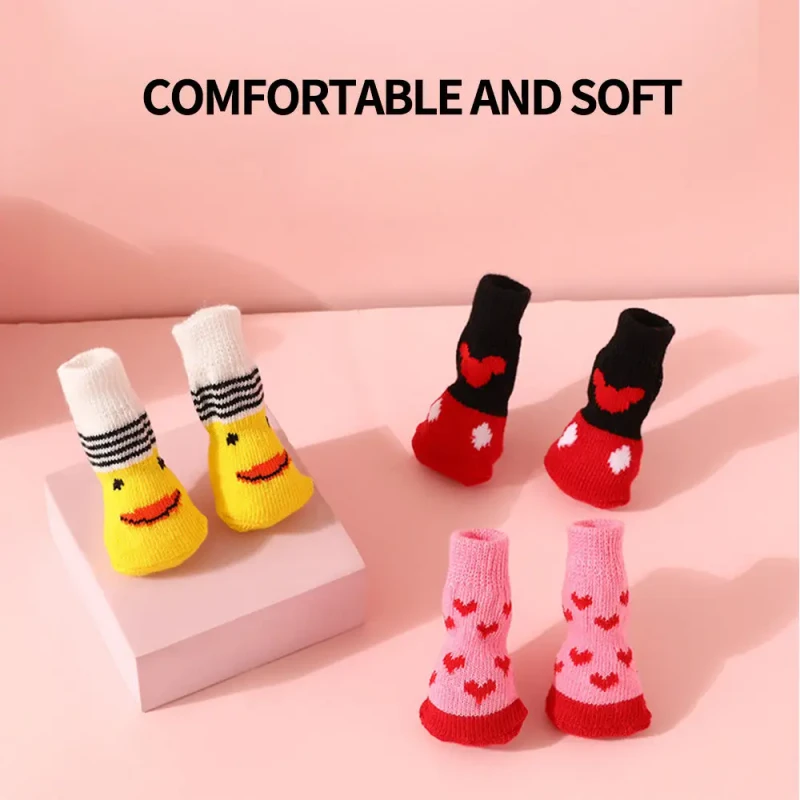 Soft Cotton Pet Socks Print Non Slip Pet Dog Socks Warm Paw Protector Socks for Small Dogs Cats Pet Supplies