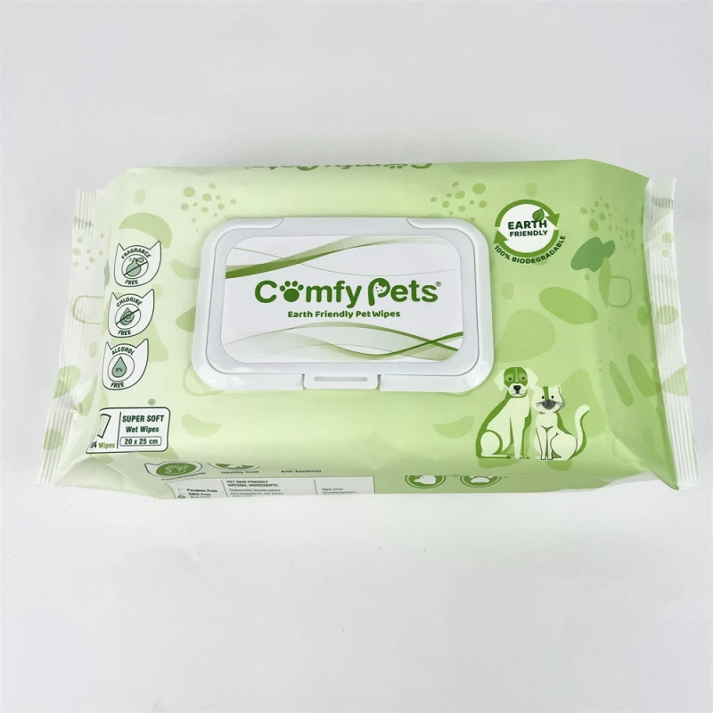 Soft Eco friendly Dog Cat Paw Ear Eye Tooth Clean Grooming Pet Wet Wipe for Pets