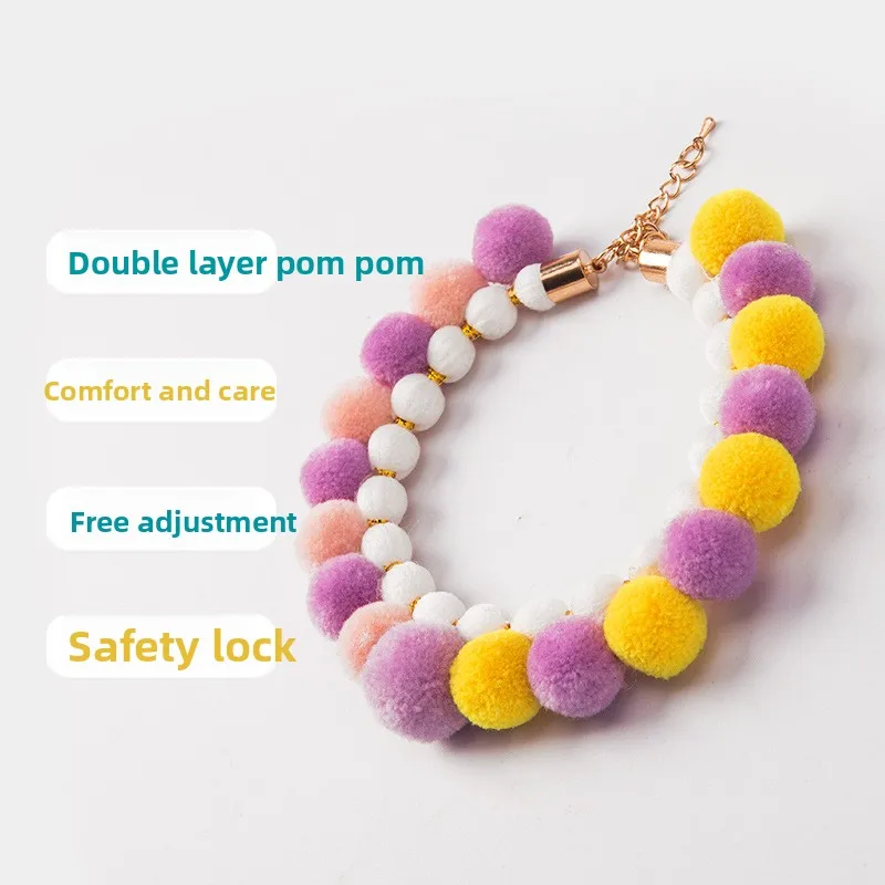 Soft Four Seasons Small Dog Pet Collar Jewelry Supplies Manufacturers Necklace Bow Instagram Style Flowers Pattern