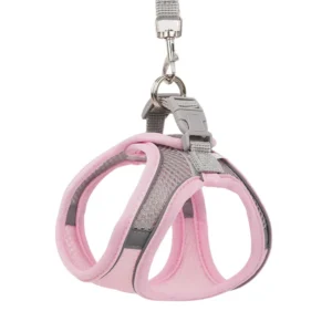 Soft Mesh Nylon Dog Harness Fashion Simple Design with Reflective Strips Breathable Adjustable Features for Night Walk Safety