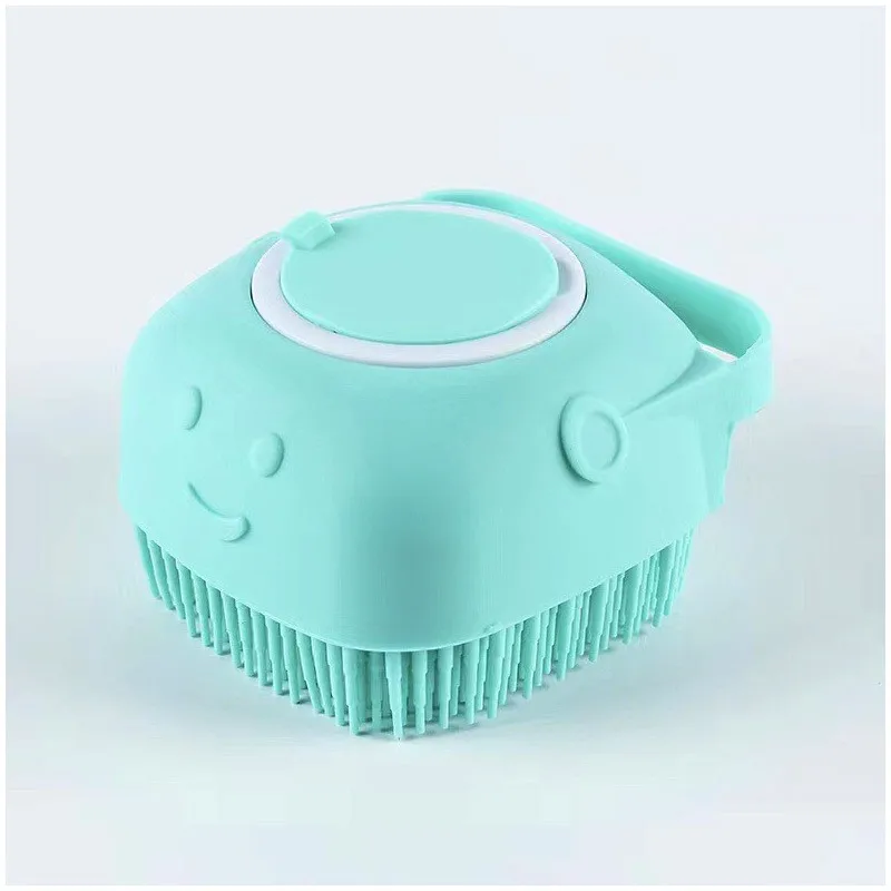 Soft Pet Shampoo Bath Brush Can Be Filled With Body Massage Multi Functional Silicone Bathing Cat Brush Cleaning Comb
