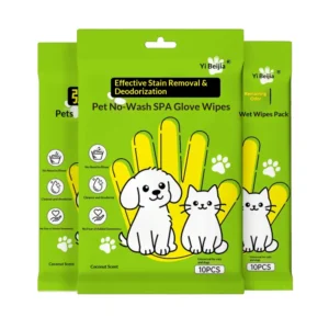 Soft Pet Wash free Bath Free Gloves & Wet Wipes for Cats & Dogs Coconut Fragrance Deodorizing Dry Cleaning Supplies