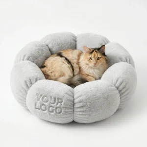 Soft Plush Pet Bed Round Flower Cute Cat Bed Pet Mattress Puppy Sleeping Nest Cave