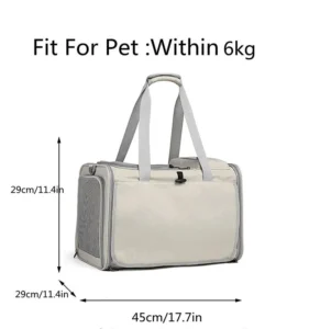 Soft Sided Adjustable Foldable Airline Approved Portable Travel Carrier Large Capacity Mesh Breathable Handheld for Cats Dogs