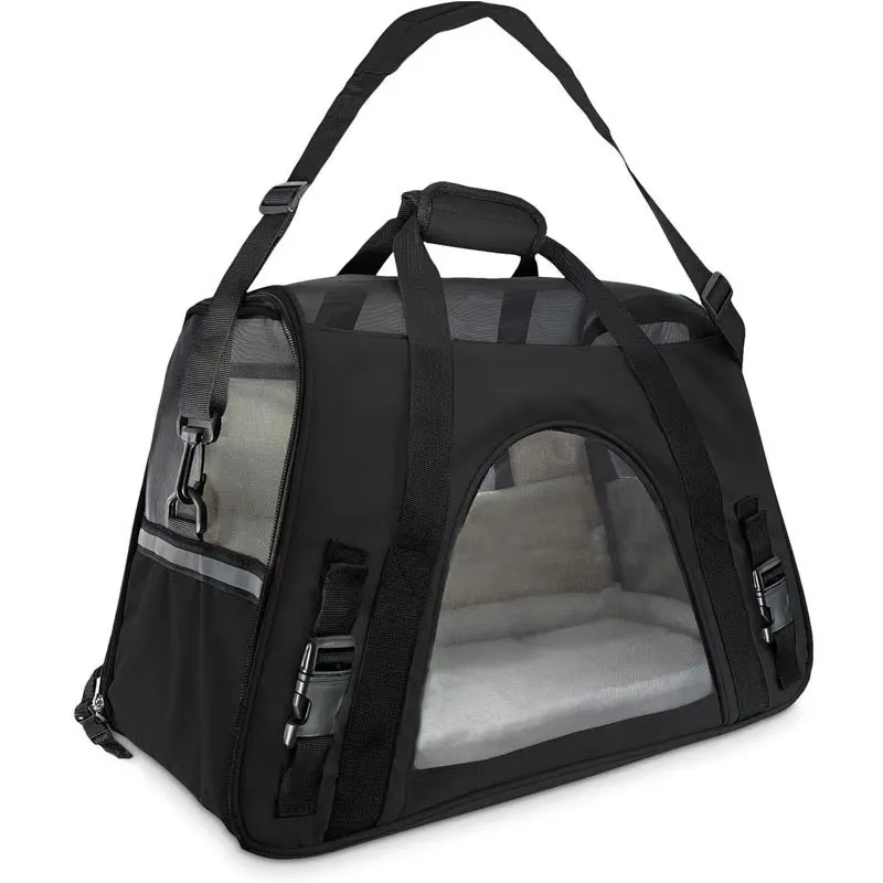 Soft-Sided Carriers for Small Medium Cats and Dogs Air-Plane Travel On-Board Under Seat Carrying Pet Bag