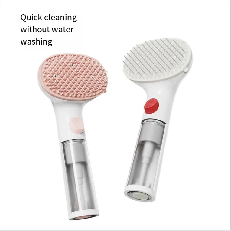 Soft Silicone Dogs & Cats Bath Cleaning Deshedding Tool Brush with Soap Handle Dispenser for Bathroom Use Stocked