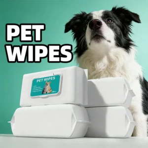 Soft Textured Pet Wipes 80 Sheets Hypoallergenic Disposable Cleaning Cloths For Dogs And Cats No Rinse Grooming