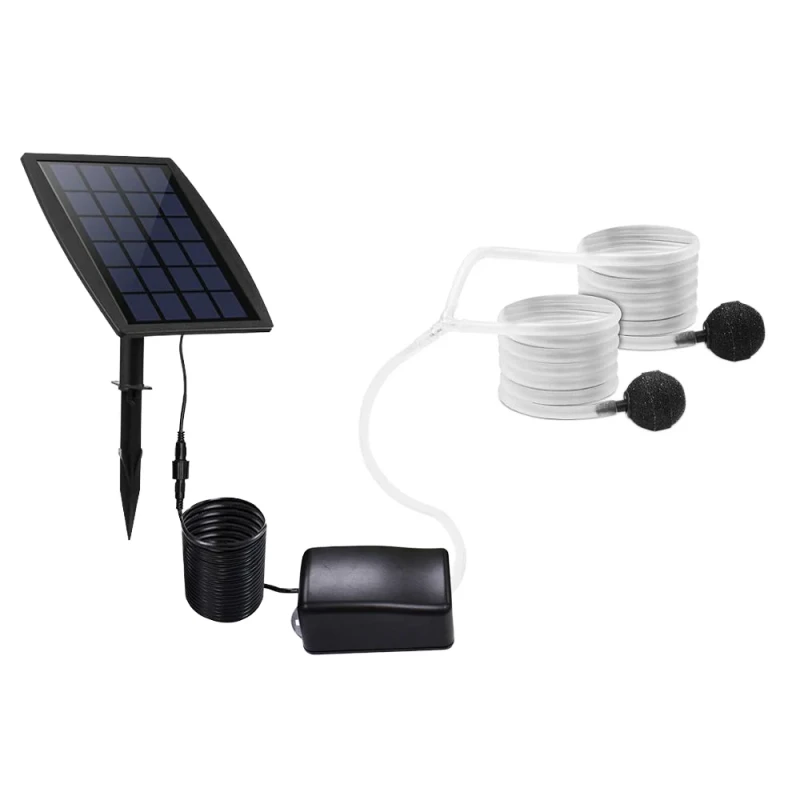 Solar Water Submersible Pump Kit Eco Friendly Plastic Oxygen Fountain Pump with Aquarium Oxygen Pipe and Bubble Stone