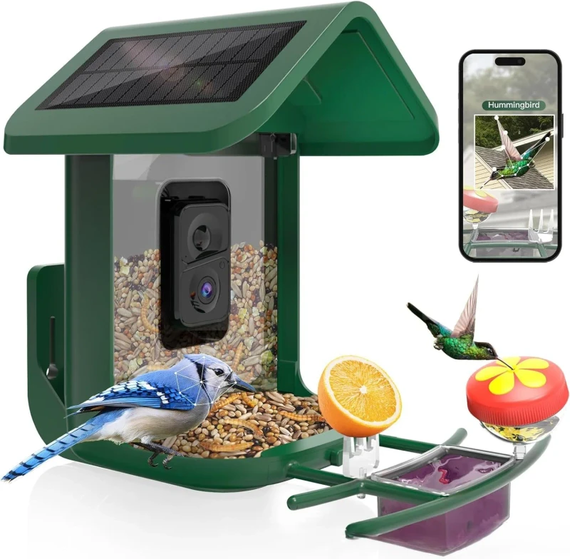 Solar WiFi Remote Monitoring Full Color HD Camera Bird Feeder for Garden Wild Bird