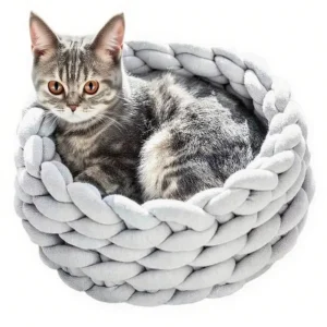 Solid Color Knitted Pet Beds Hand woven Washable Dog Beds Soft Warming Comfortable Sleeping Beds Cats Dogs All
