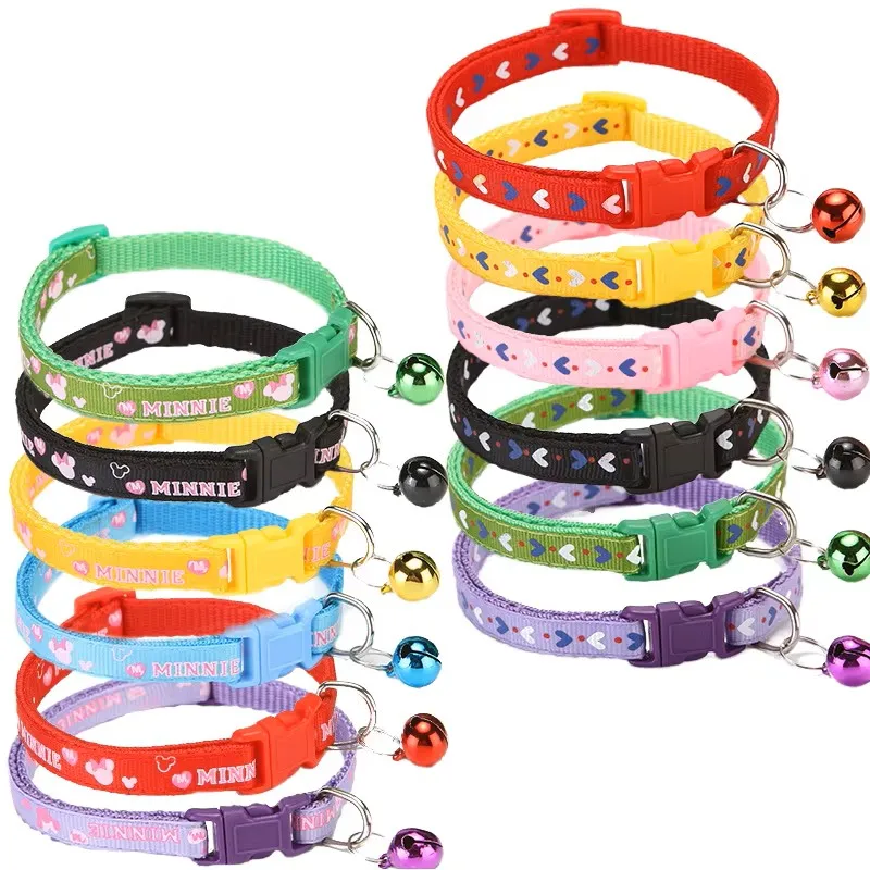 Solid Gold Dog Collar Detached Reflective Safety Buckle Padded Solid Pattern Ribbon Decoration PP Material Small Breed for Pets
