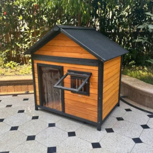 Solid Outdoor All Seasons Rainproof Sun Proof Wooden Kennel, Universal Dog Villa for Golden Hair Dogs