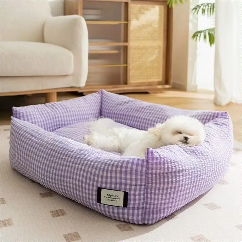 Solid Pattern Cotton Pet Bed Washable Cat Puppy Nest Kennel Mat Soft Sleep Nest for Dog