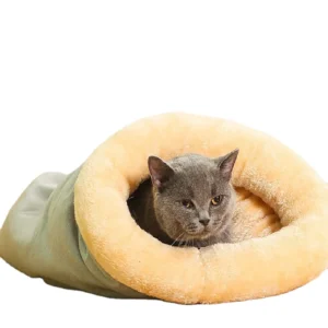 Solid Pattern Disassembled Washed Cat Semi Enclosed Sleeping Bag Warmth Compliant for Small Medium Dogs Fall Winter