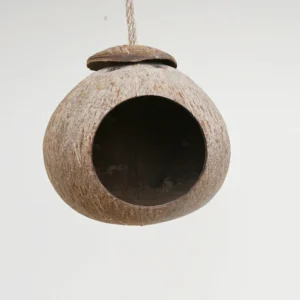 Solid Pattern Eco Friendly Natural Coconut Shell Quadrate Bird Nest Creative Crafts Pet Supplies Bird Cage Button