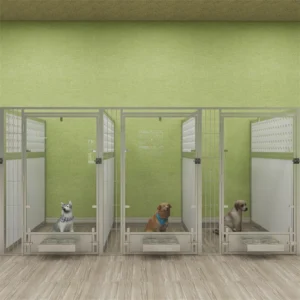 Solid Pattern Iron Dog Runs Pet House Kennel with Snap Button Closure Furniture Dog Cat Cages Plastic Tray Pallet