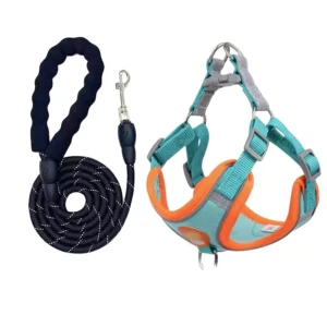 Solid Pattern Nylon Vest Style Dog Leash Fashion Pet Harness for Small Dogs Teddy Bichon Pomeranian Puppies for Dog Walking