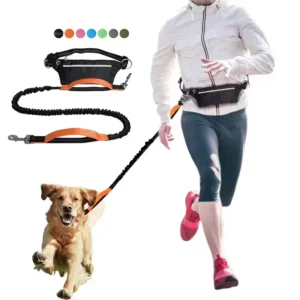 Solid Pattern Padded Dog Leash for Large Dogs Durable Double-Headed Running Walking Traction Rope Retractable Dog Leash