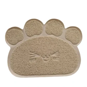 Solid Pattern Paw Print PVC Pet Mat Floor Mats to Prevent Cat Litter Spill for Door Dining Cat Litter Mat for Dogs