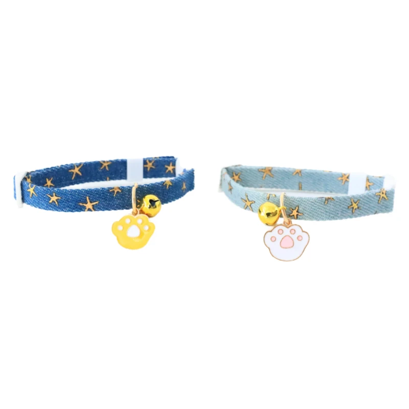 Solid Pattern Pet Collar and Leash Set Cute Elegant Design Bells Safety Buckle Waterproof Polyester for Small Breeds
