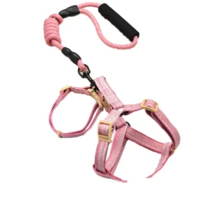 Solid Pattern Polyester Dog Leash Vest Padded Pet Harness for Small Medium-Sized Dogs for Shiba Inu Corgi Bichon Teddy Walkers