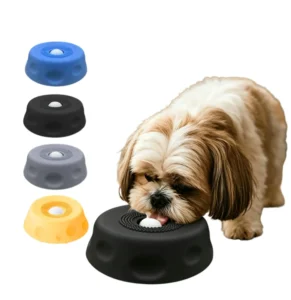 Solid Pattern Silicone Eco Friendly Slow Feeder Pet Lick Bowl for Dogs Leak Proof & Waterproof Portable Liquid Wet Food Dish