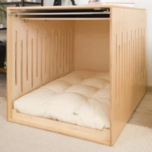 Solid Pine Wood Dog House Pet Furniture