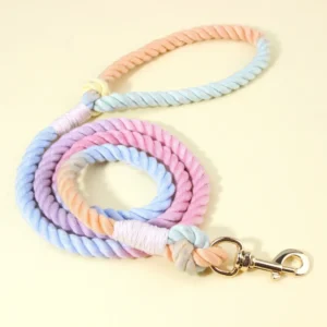 Solid Simple Design Polyester Pet Dog Leash with Ribbons Creative Outdoor Walking Traction Rope