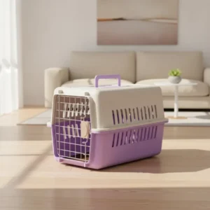 Solid Style Plastic Pet Carrier Eco Friendly Metal Door Transport Box Pet Transport Cage for Air Travel