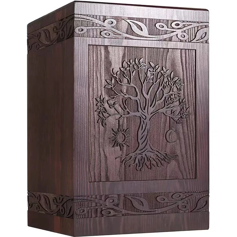 Solid Wood Eco Friendly Customizable Luxury Casket for Pet's Ashes Desktop Commemorative Box Funeral Supplies for Pet's Memorial