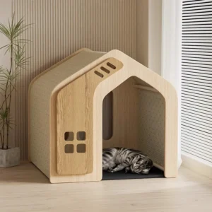 Solid Wood Pet Cat & Dog House Four Seasons Universal Small Medium Carton