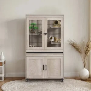 Solid Wood Pet House Suitable for Indoor Use with an Elegant Design and Multiple Functions Can Also Serve As a Cabinet