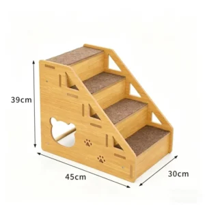 Solid Wooden Pet Stairs for Small Dogs Cats Non slip Wear resistant Outdoor Use Removable Washable Steps for Sofa Bed Climbing