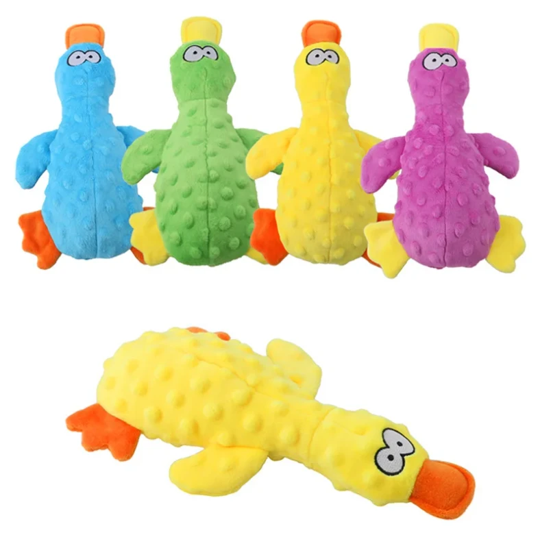 Sounding PP Cotton Plush Duck Dog Interactive Bite Resistant Toys for Cats Dogs & Small Animals
