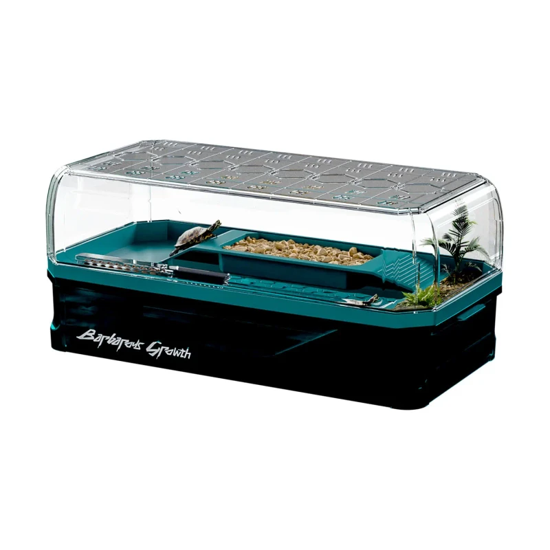 Spacious Amphibious Pet Tank Plastic Eco Friendly Durable Reusable Reptile Enclosure Separate Areas Small Animal