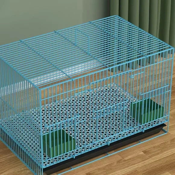 Spacious New Plastic & Galvanized Steel Square Pet Cage with Removable Tray for Backyard Breeding