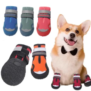Spandex Fabric Combined Fleece Animal Modern Dog Shoes Waterproof Winter Outdoor Hiking Socks Mature Dogs Walking Accessories